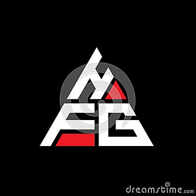 HFG triangle letter logo design with triangle shape. HFG triangle logo design monogram. HFG triangle vector logo template with red Vector Illustration