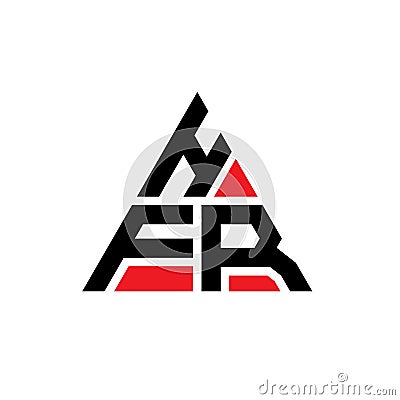 HFR triangle letter logo design with triangle shape. HFR triangle logo design monogram. HFR triangle vector logo template with red Vector Illustration