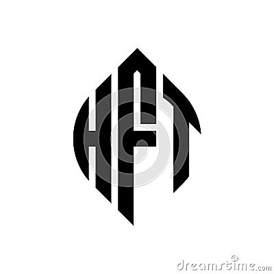 HFT circle letter logo design with circle and ellipse shape. HFT ellipse letters with typographic style. The three initials form a Vector Illustration