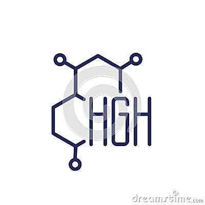 HGH line icon, human growth hormone Vector Illustration