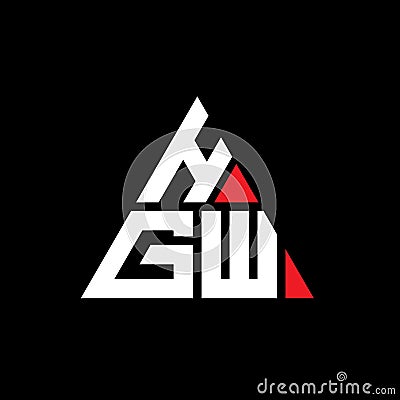 HGW triangle letter logo design with triangle shape. HGW triangle logo design monogram. HGW triangle vector logo template with red Vector Illustration