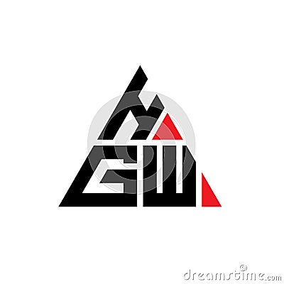 HGW triangle letter logo design with triangle shape. HGW triangle logo design monogram. HGW triangle vector logo template with red Vector Illustration