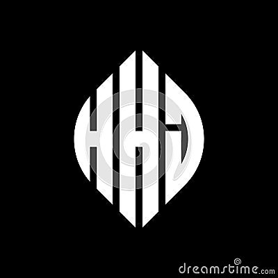 HHJ circle letter logo design with circle and ellipse shape. HHJ ellipse letters with typographic style. The three initials form a Vector Illustration