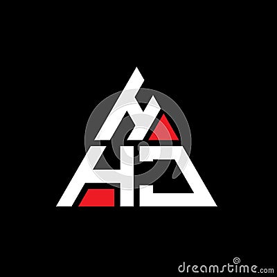 HHJ triangle letter logo design with triangle shape. HHJ triangle logo design monogram. HHJ triangle vector logo template with red Vector Illustration