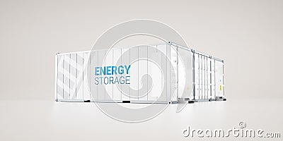 Hi-capacity battery energy storage facility made of industrial s Stock Photo