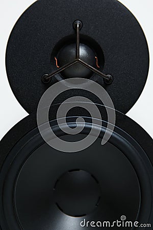 Hi fi speaker for musician. Professional studio monitor for musical production Stock Photo