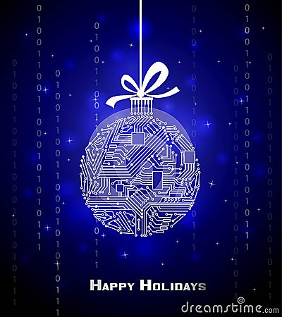 Hi-tech Christmas background Vector Illustration