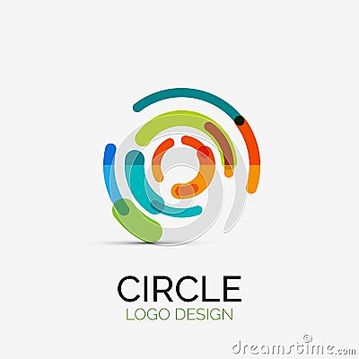 Hi-tech circle company logo, business concept Vector Illustration