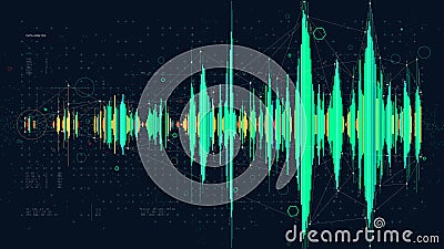 Hi-Tech digital technology frequency wave diagram concept, Futuristic hud visualizing complex data Vector Illustration