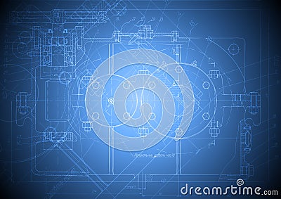 Hi-tech engineering drawing Vector Illustration