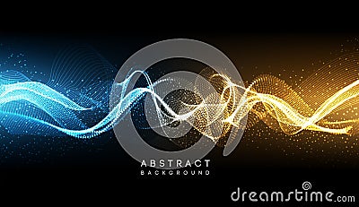 Hi-tech futuristic techno background, neon shapes and dots. Technology connection, big data, dotted structure Vector Illustration