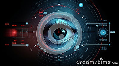 Hi-tech Futuristic technological scanning of the women eye, Generated AI Stock Photo