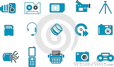 Hi-tech Icon Set Stock Photo