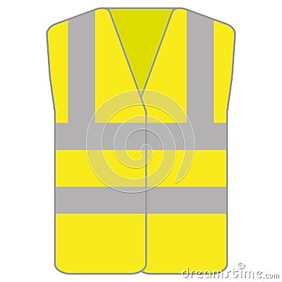 Hi Vis vest jacket neon yellow icon Vector Illustration