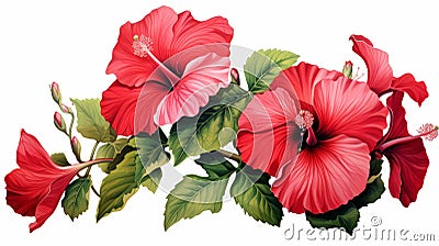 Hibiscus Collection: Berliner Weisse Illustration From Botanical Garden Stock Photo