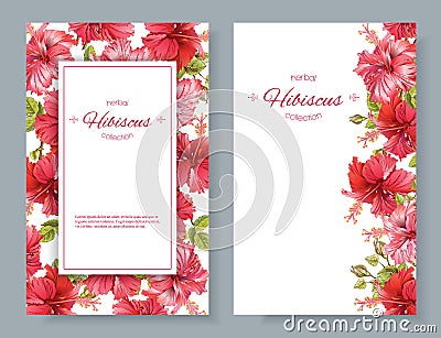 Hibiscus flower banners Vector Illustration