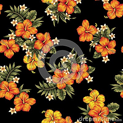 Hibiscus flower pattern Stock Photo