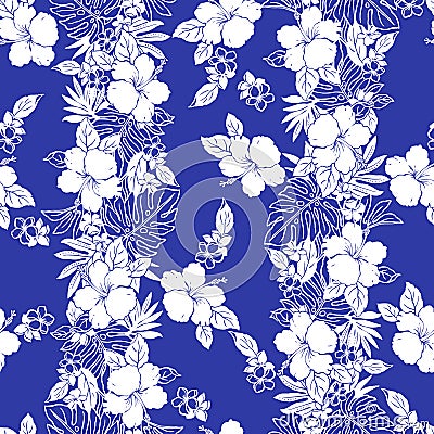 Hibiscus flower pattern Stock Photo