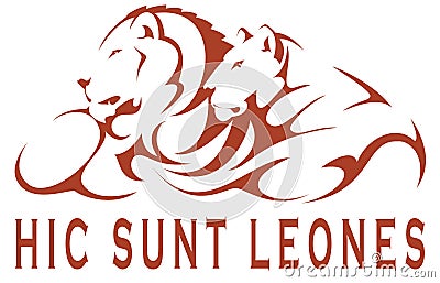 Hic sunt leones Stock Photo