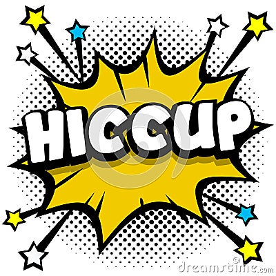 hiccup Pop art comic speech bubbles book sound effects Vector Illustration