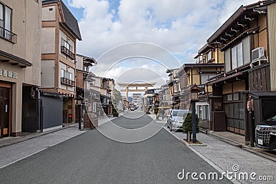 Giant Torii gate in Takayama, Japan Editorial Stock Photo