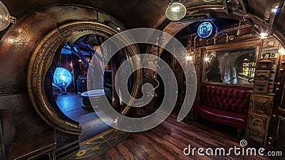Hidden compartments, illusionary mirrors, and mysterious artifacts create intriguing . Generative Ai Stock Photo