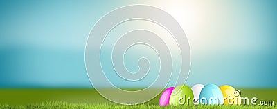 Hidden easter eggs background 3D Stock Photo