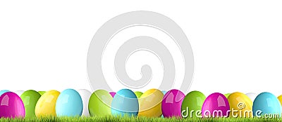 Hidden easter eggs 3d render background Cartoon Illustration