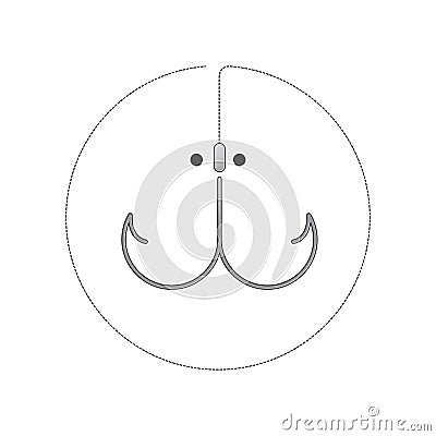 Hidden face with two fishing hook Vector Illustration