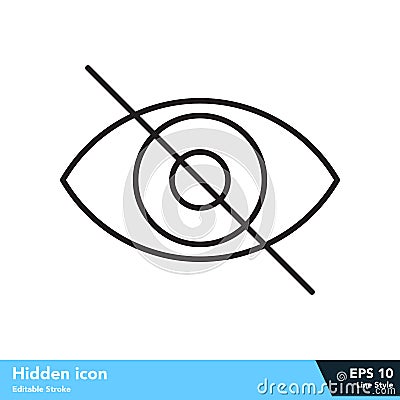 Hidden icon in line style, with editable stroke eps 10 Cartoon Illustration