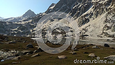 Hidden lake in high altitude Editorial Stock Photo