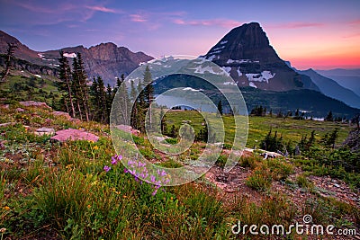 Hidden Lake Trail, Glacier National Park, Montana, USA Stock Photo
