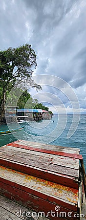 Hidden paradise, Maluku morella lubang buaya beach Stock Photo
