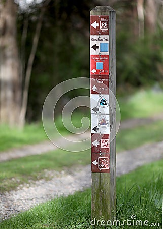 Hidden Pond Trailhead Sign Editorial Stock Photo