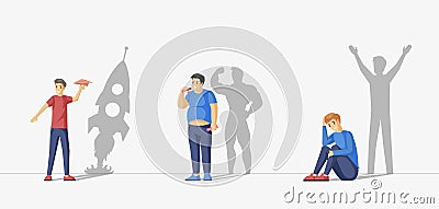 Hidden potential vector flat concept. Love your body, make dreams come true. Vector Illustration