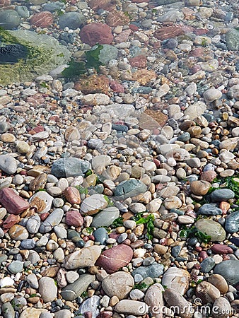 Hidden stone beach on Howth summit Stock Photo