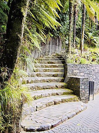 The hidden stone stair steps. Stock Photo