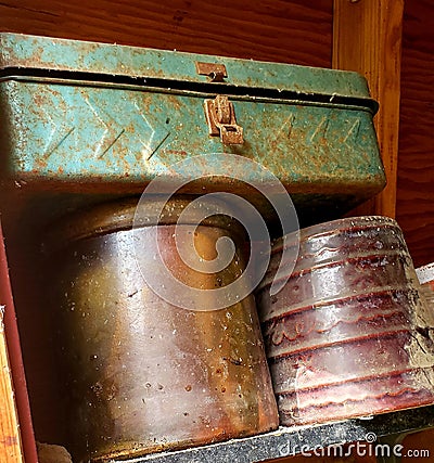 Hidden treasure tackle box Stock Photo