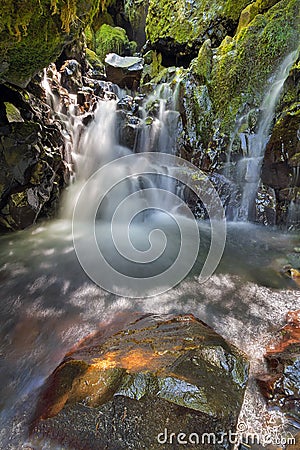 Hidden Waterfall Along Gorton Creek Stock Photo