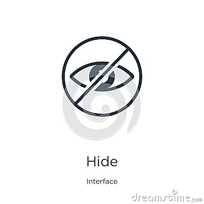 Hide icon vector. Trendy flat hide icon from interface collection isolated on white background. Vector illustration can be used Vector Illustration