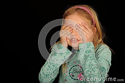 Hide and seek girl Stock Photo