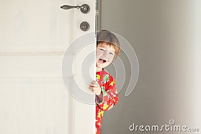 Hide-and-seek player Stock Photo