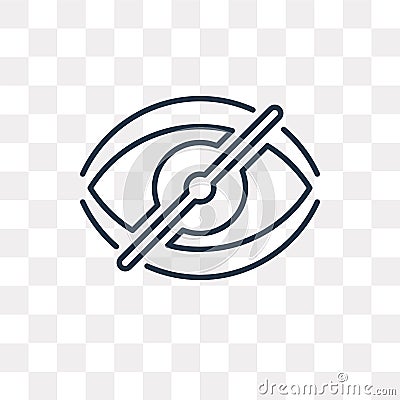 Hide vector icon isolated on transparent background, linear Hide Vector Illustration