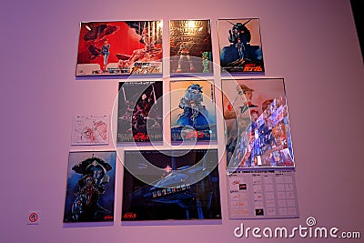 Hideaki Anno exhibition at Aomori Museum of Art, Contemporary exhibition art Editorial Stock Photo