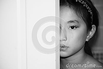 Hiding Child-Book Cover Stock Photo