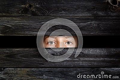 Hiding Child Stock Photo