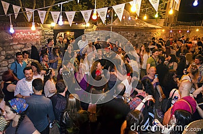 Hidrellez Spring Festival People dancing on the streets Editorial Stock Photo