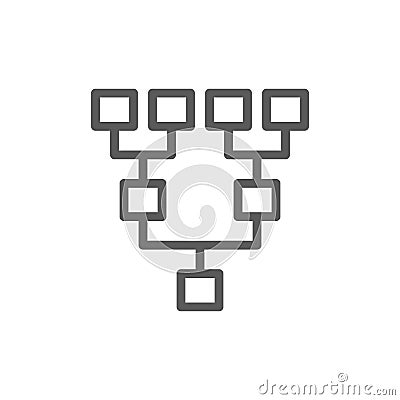Hierarchical chart, player layout line icon. Vector Illustration