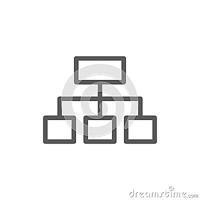 Hierarchical graph structure line icon. Vector Illustration