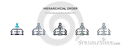 Hierarchical order icon in different style vector illustration. two colored and black hierarchical order vector icons designed in Vector Illustration